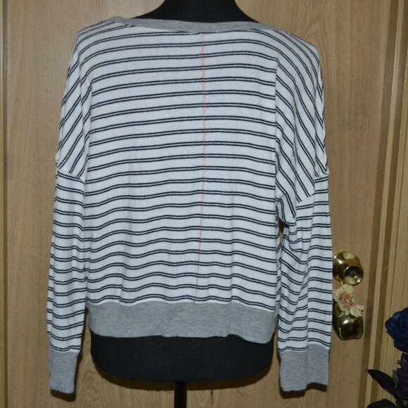 Splendid Striped Relaxed Comfy Pullover Cotton Blend Top - Picture 7 of 8
